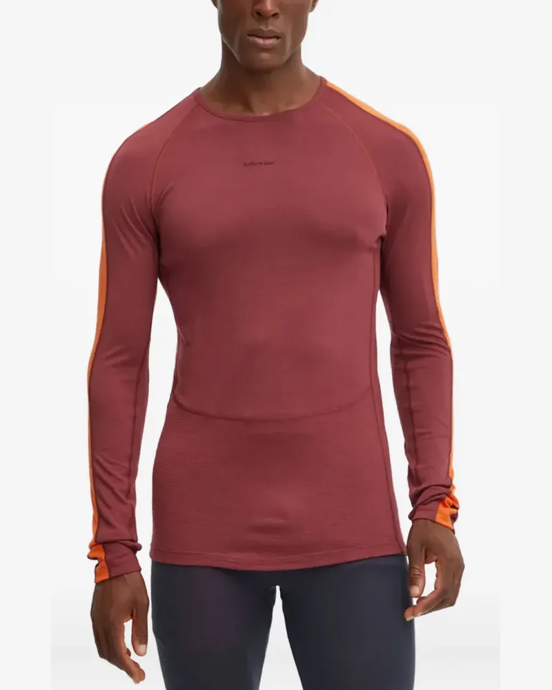 Icebreaker long-sleeve stripe performance top - Rot Rot