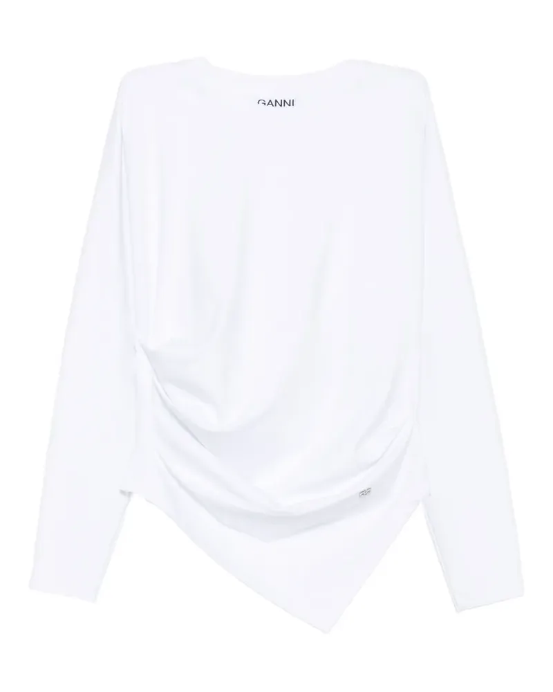 Ganni crew neck long-sleeve top - Weiß Weiß