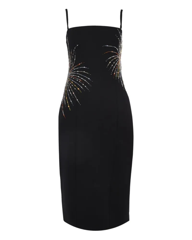 STAUD Britney embellished-detail midi dress - Schwarz Schwarz
