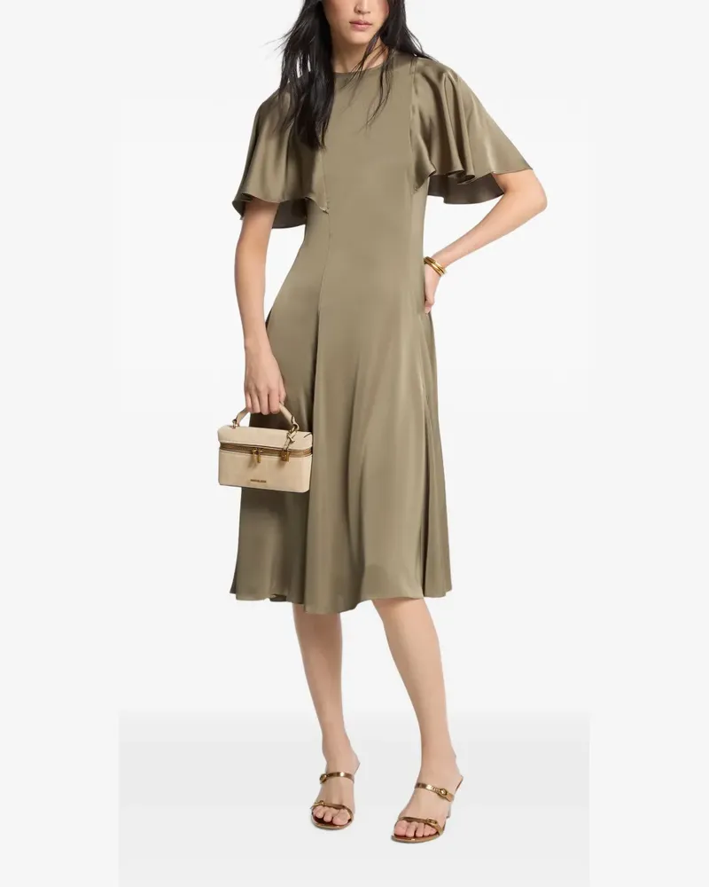 Michael Kors cape-sleeve midi dress - Grün Grün