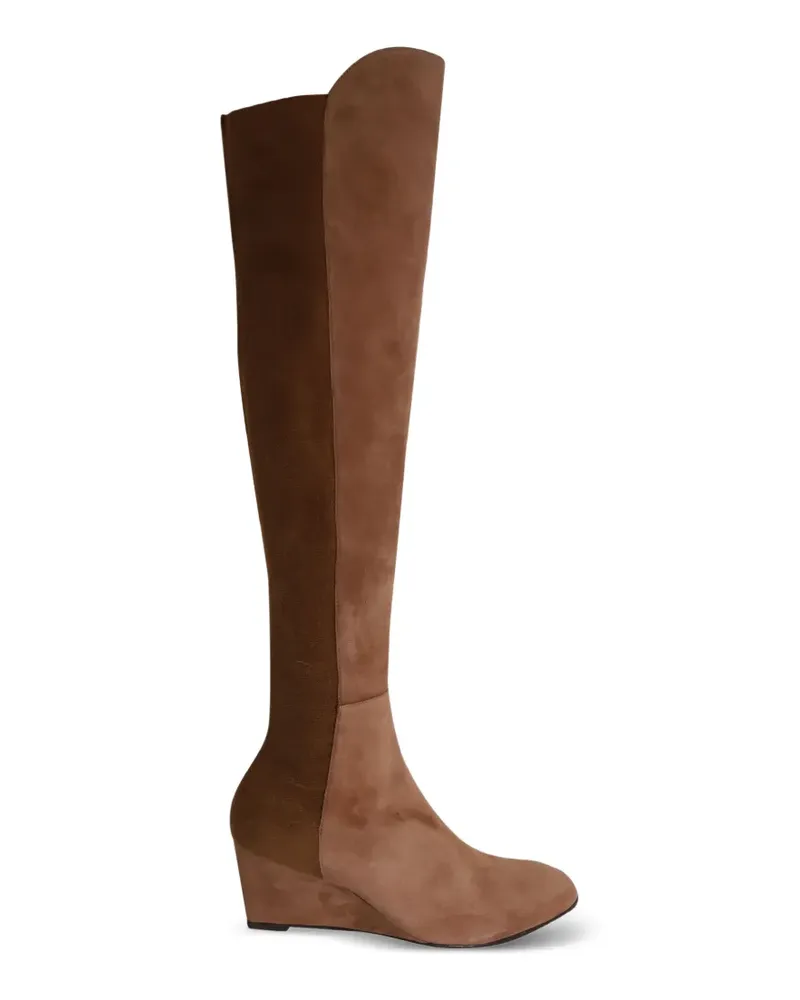 Stuart Weitzman Kniehohe Blaire Wedge-Stiefel - Nude Nude