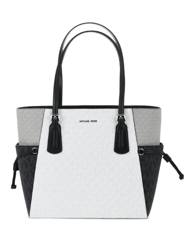 Michael Kors Großer Voyager Tote Bag mit Monogramm - Weiß Weiß
