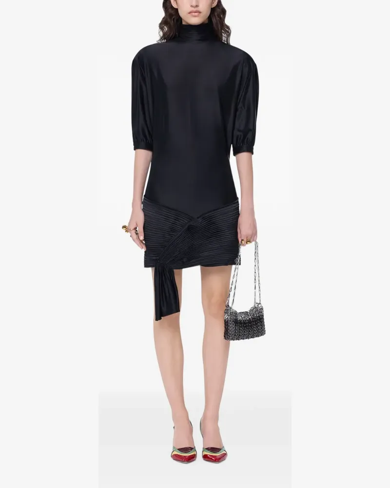 Paco Rabanne Minikleid mit gerafften Details - Schwarz Schwarz