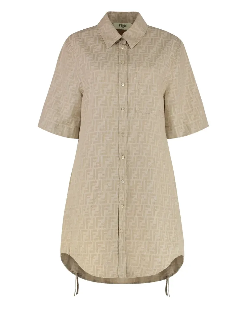 Fendi FF Kleid mit Kordelzug - Nude Nude