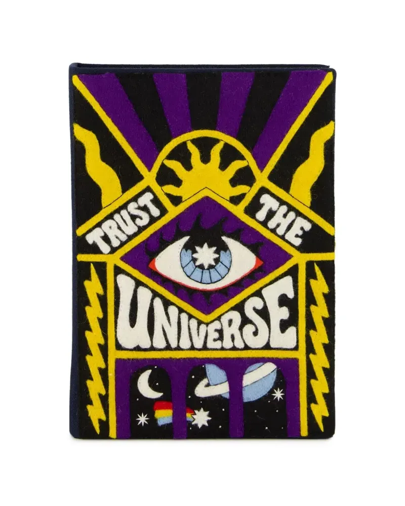 Olympia Le-Tan Kleine Trust the Universe Clutch mit Stickerei - Violett Violett