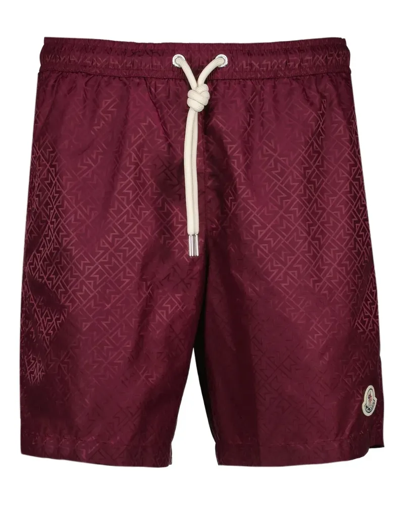 Moncler Badeshorts aus Monogramm-Jacquard - Rot Rot