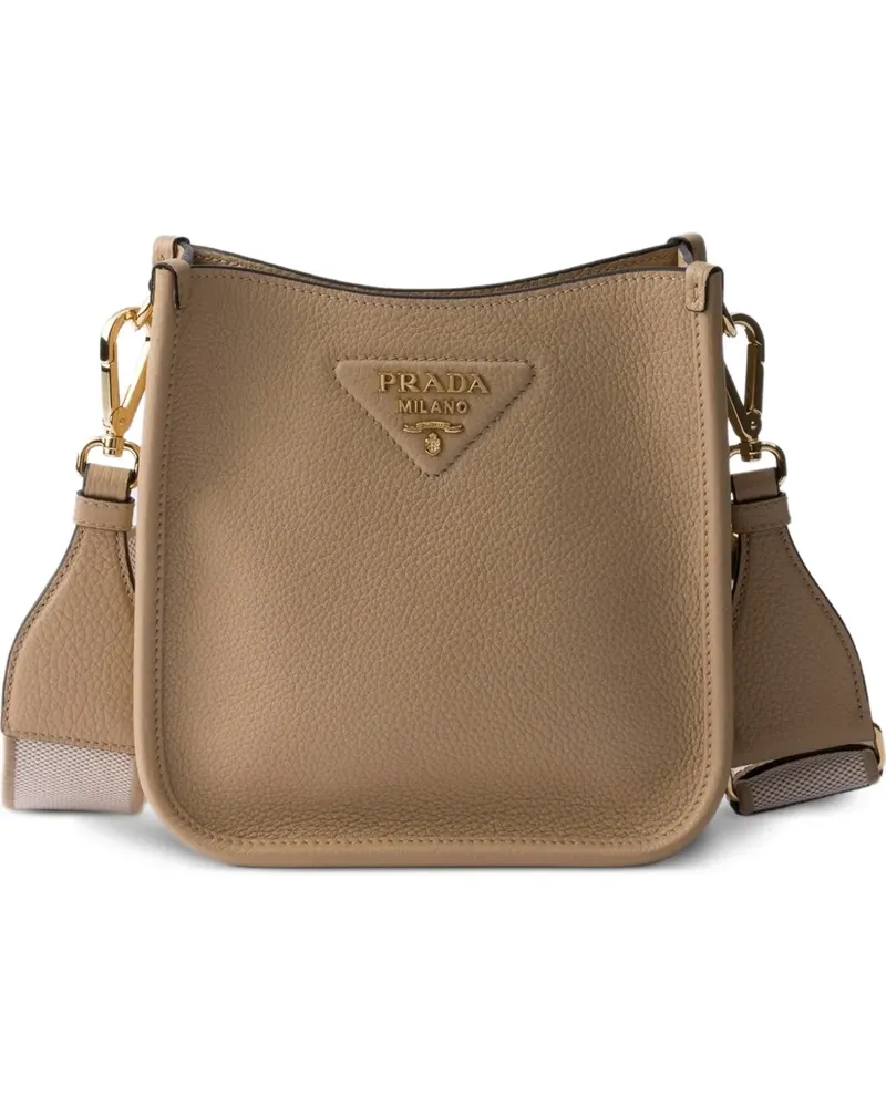 Prada Mini Schultertasche mit Logo - Nude Nude