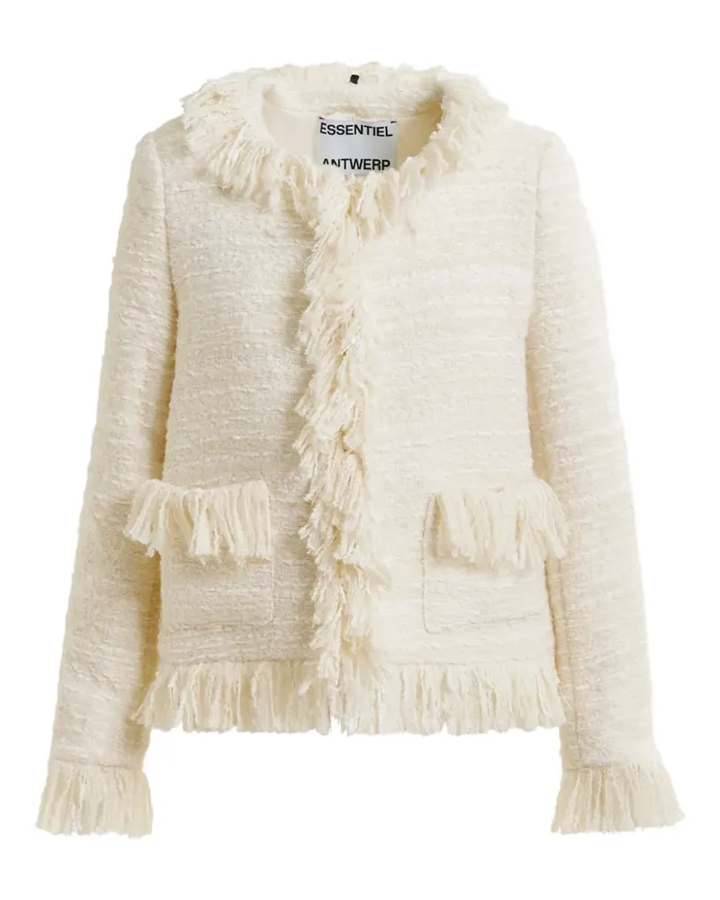 Essentiel Tweed-Jacke mit Fransen - Nude Nude