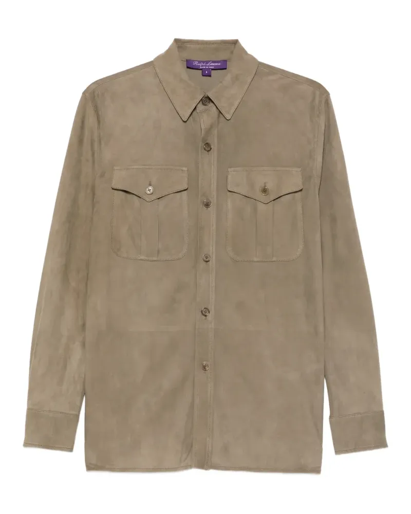 Ralph Lauren suede button-front shirt - Nude Nude