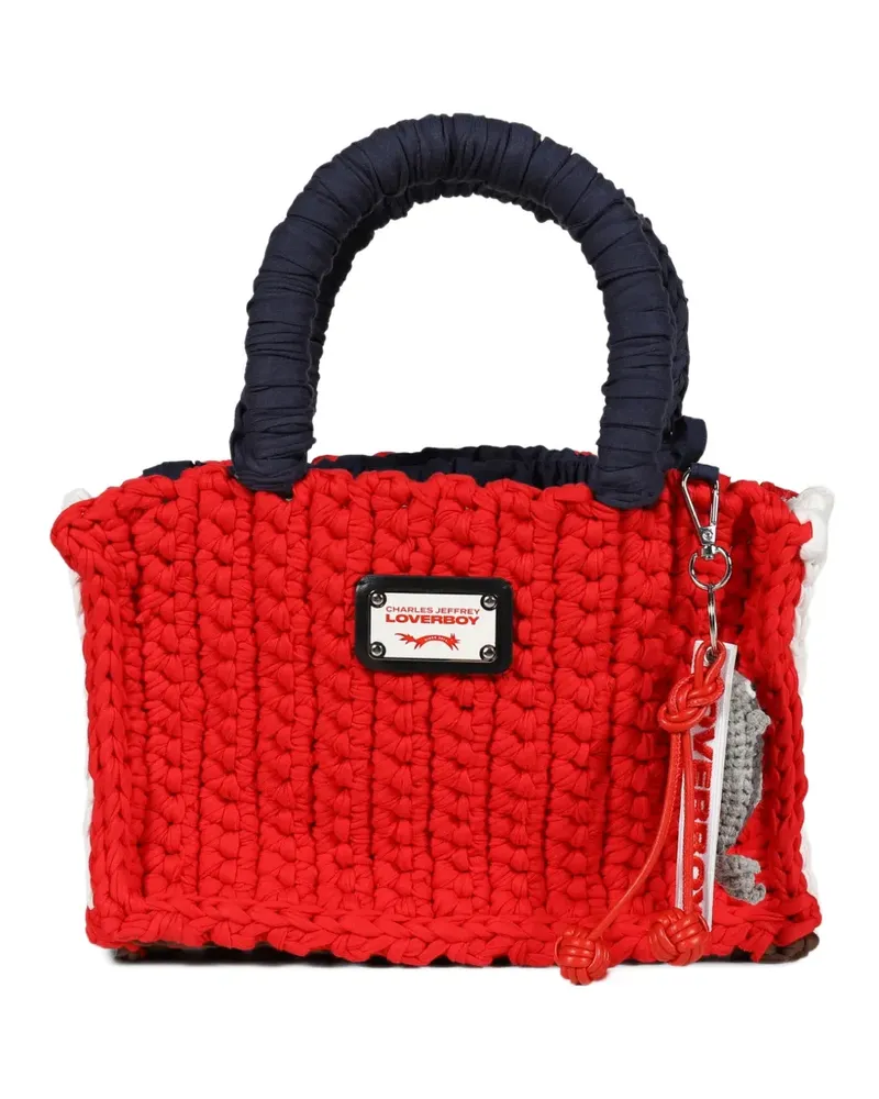 Charles Jeffrey Loverboy Gehäkelter Tote Bag mit Henkel - Rot Rot