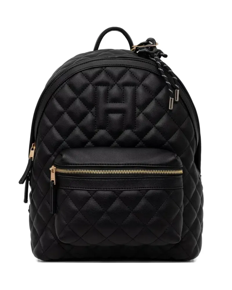 Silvian Heach quilted logo-embossed backpack - Schwarz Schwarz