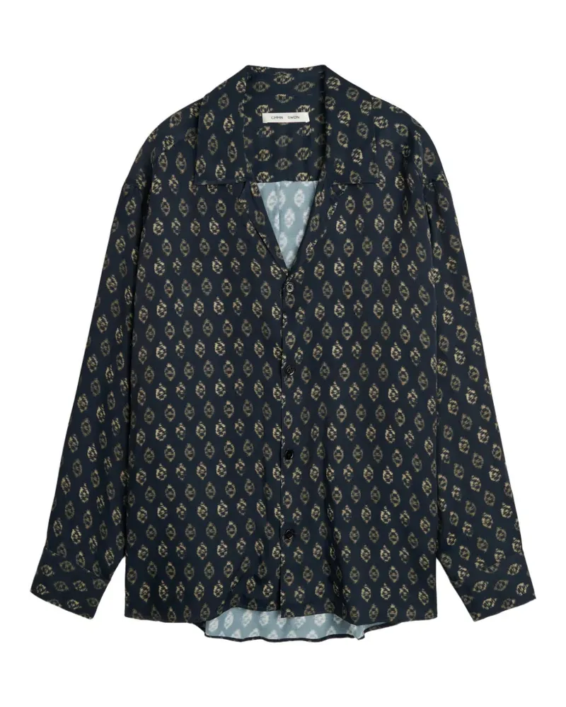 CMMN SWDN Rhodes printed shirt - Blau Blau