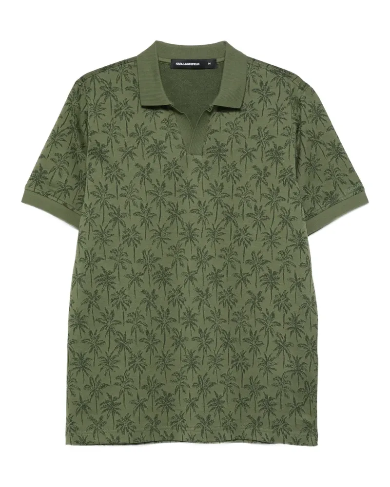 Karl Lagerfeld Poloshirt mit Palmen-Print - Grün Grün