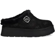 Flache Mules mit Logo-Detail - Schwarz