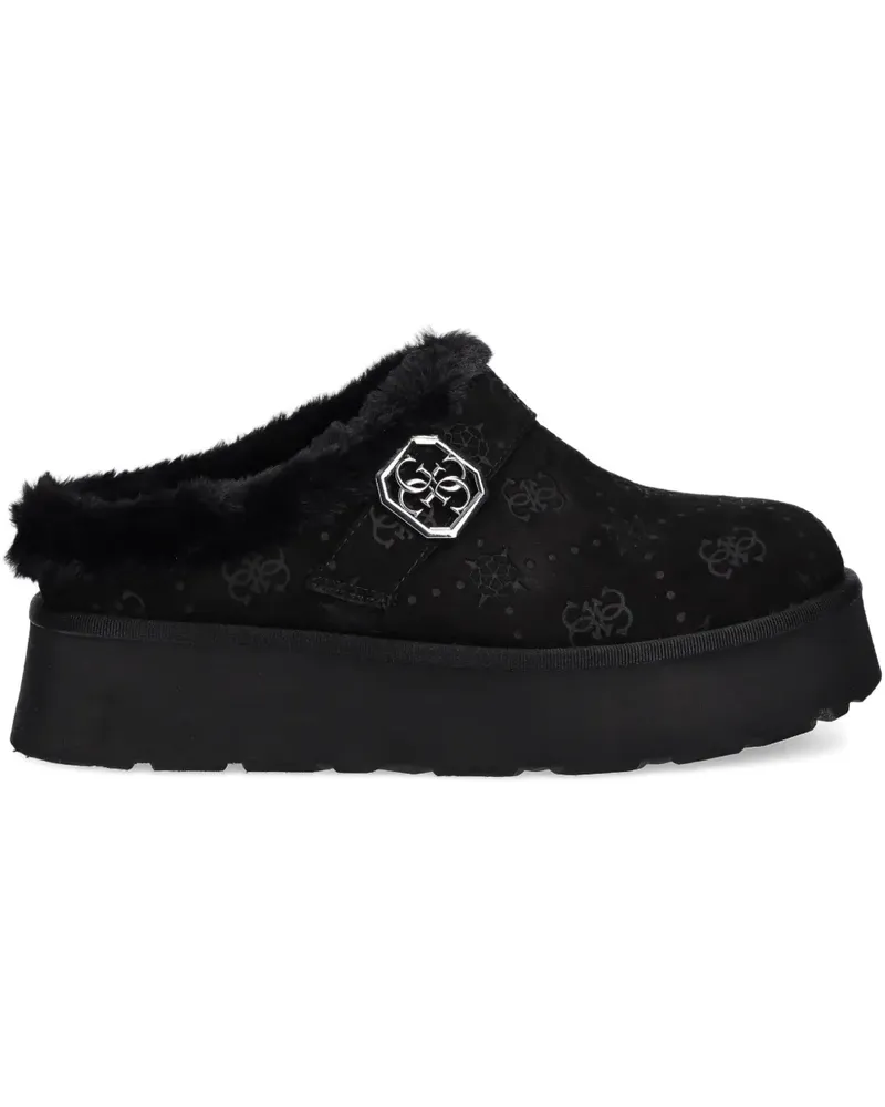 Guess trimnmed logo-detail flat mules - Schwarz Schwarz