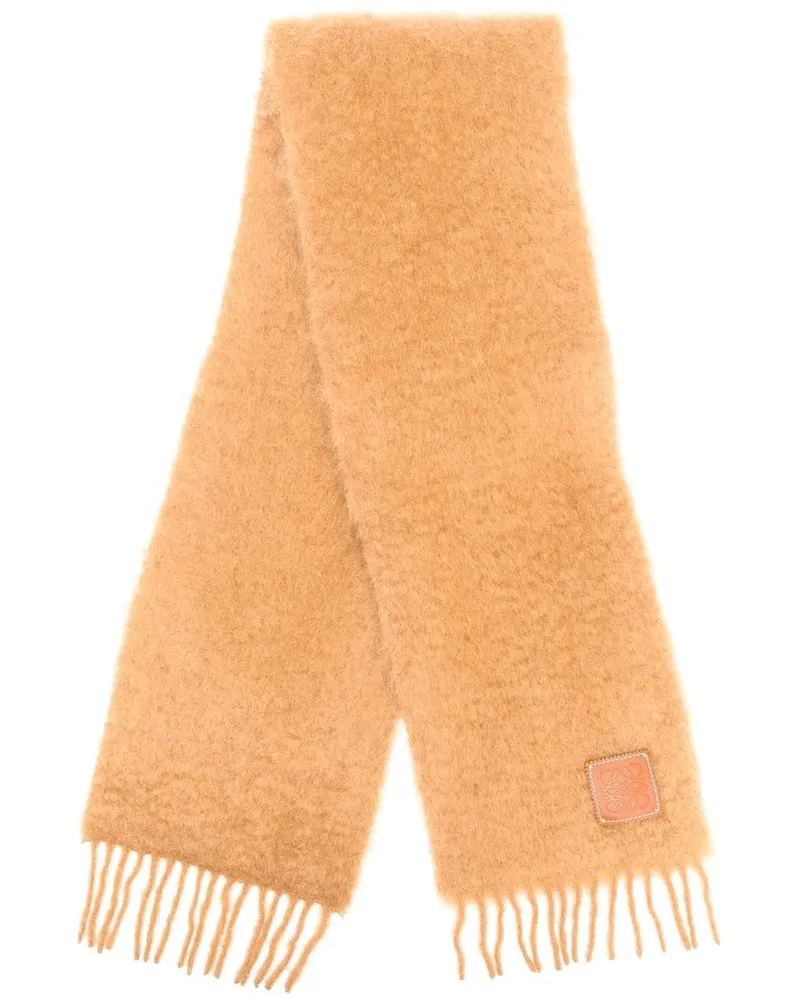 Loewe Schal mit Logo-Patch - Braun Braun