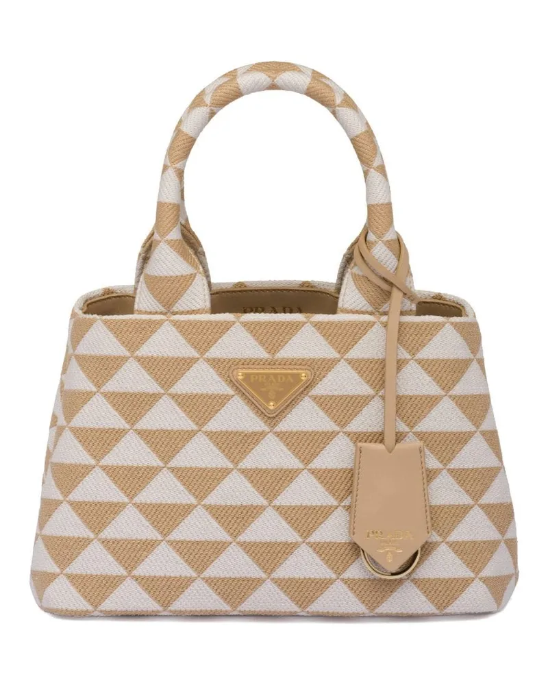 Prada Shopper mit Stickerei - Nude Nude