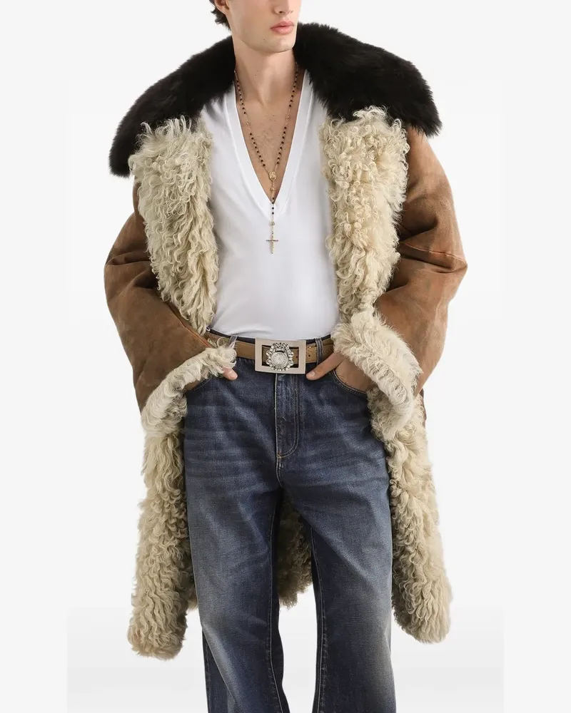 Dolce & Gabbana Shearling-Mantel - Braun Braun