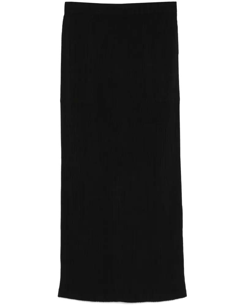 Issey Miyake Hatching Bottoms Midirock - Schwarz Schwarz