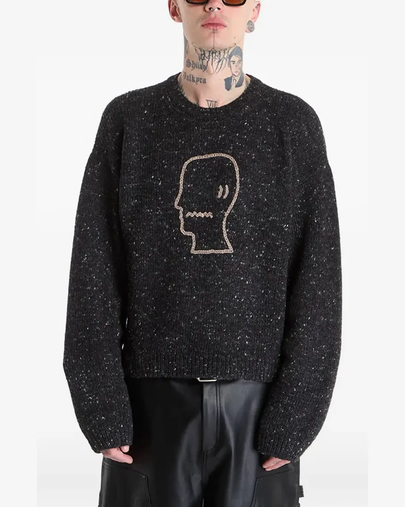 Brain Dead logo-embroidered jumper - Grau Grau