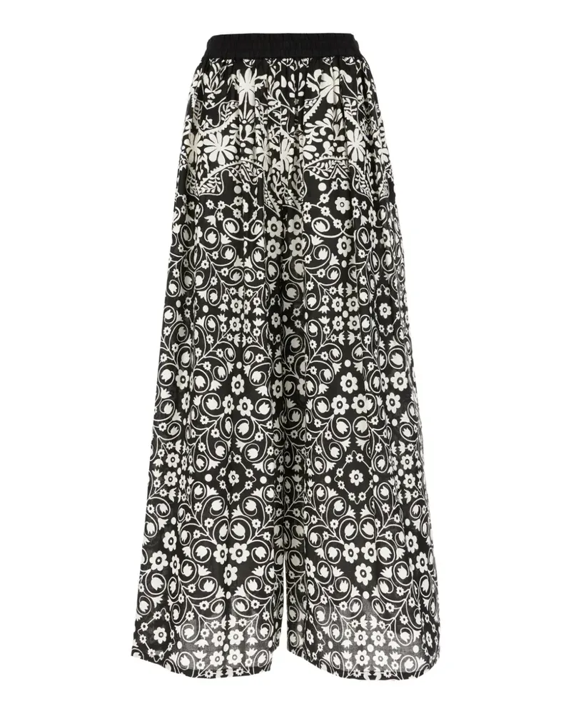 Max Mara floral-print palazzo pants - Schwarz Schwarz