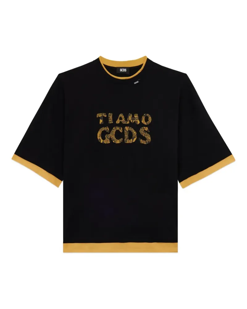 GCDS T-Shirt mit Logo - Schwarz Schwarz