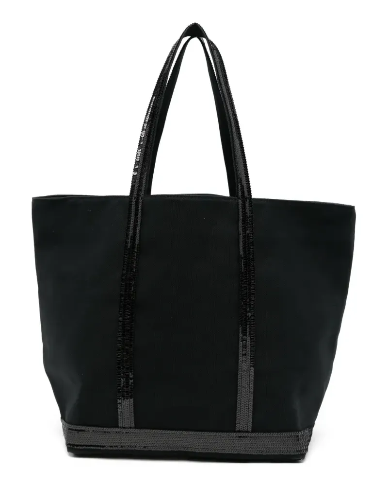 Vanessa Bruno Große Cabas Tote Bag mit Pailletten - Schwarz Schwarz