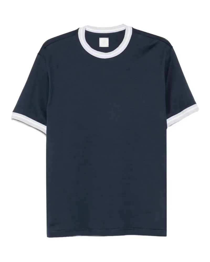 Eleventy T-Shirt mit Kontrastdetails - Blau Blau