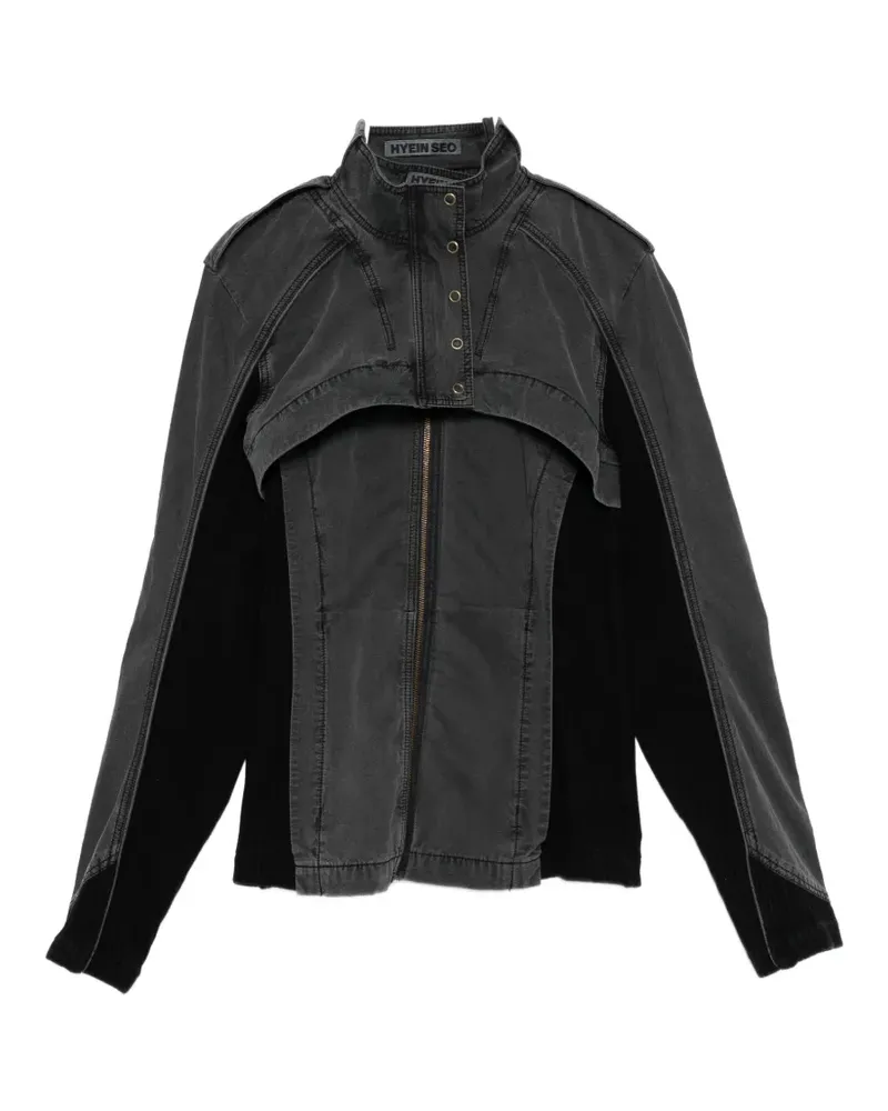 Hyein Seo panelled high-neck jacket - Grau Grau