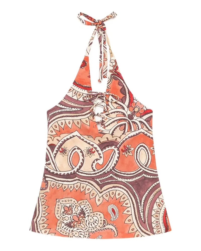 Maliparmi geometric-pattern top - Orange Orange
