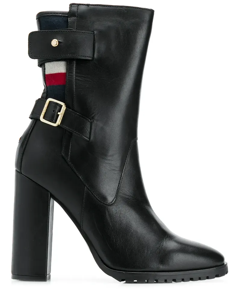 Tommy Hilfiger Gestreifte Stiefel - Schwarz Schwarz