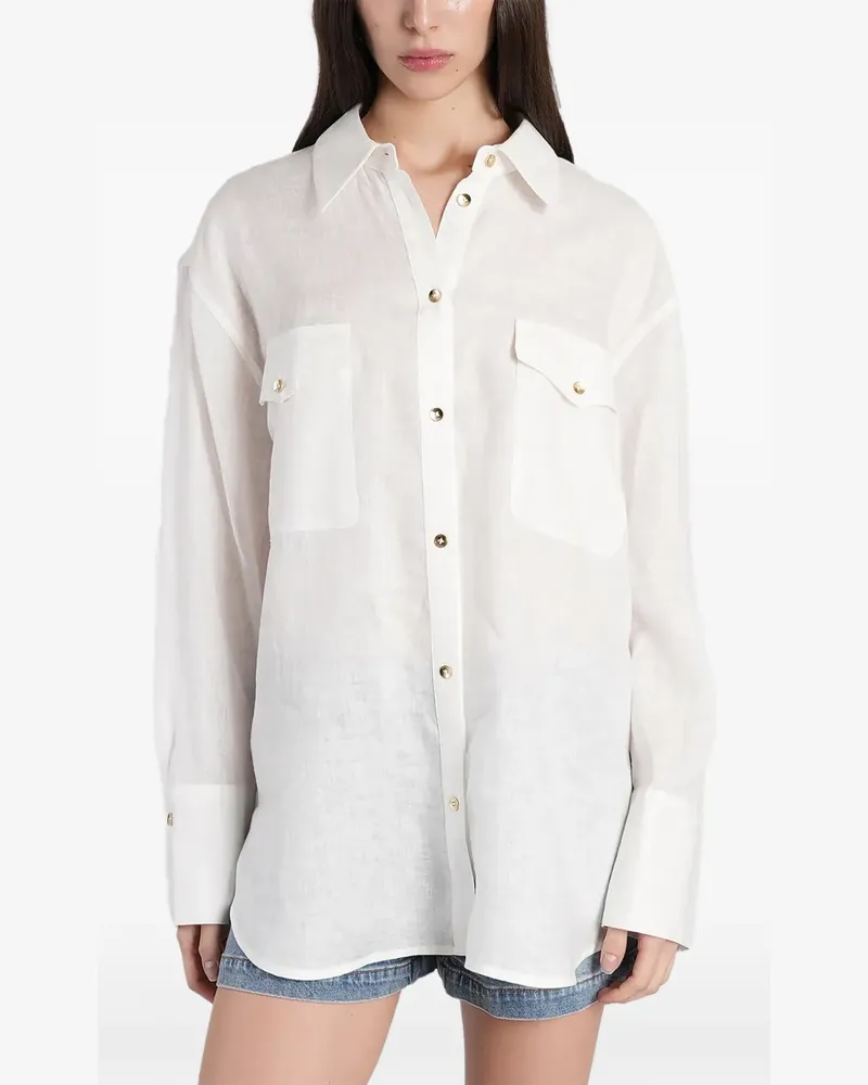 Alice + Olivia Finely pocket-detail button-up shirt - Weiß Weiß