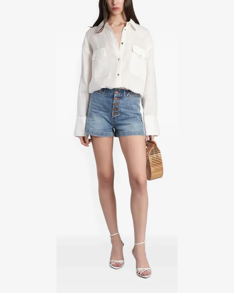 Alice + Olivia Finely pocket-detail button-up shirt - Weiß Weiß