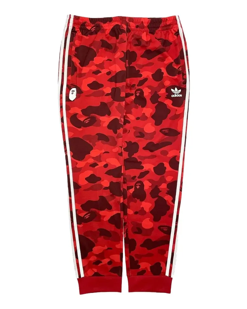 BAPE x Adidas logo-print track pants - Rot Rot