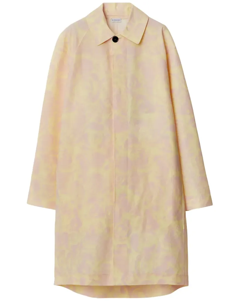 Burberry Taft-Mantel mit Rosen-Print - Nude Nude