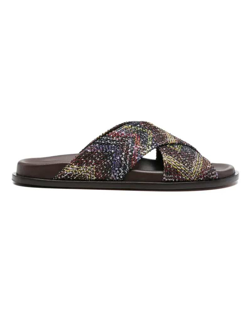 Missoni sequin criss-cross sandals - Schwarz Schwarz