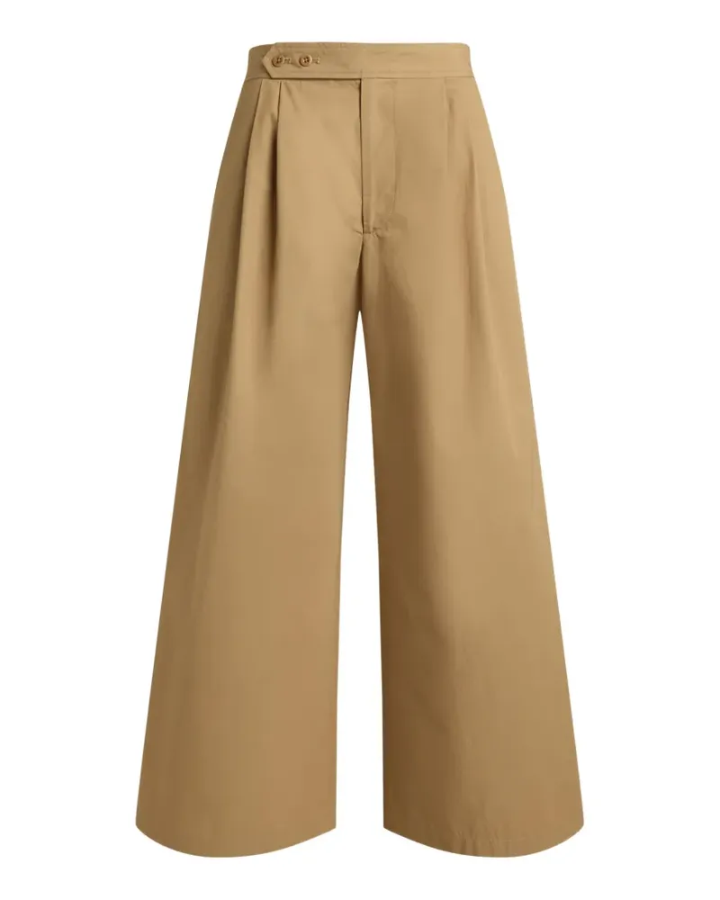 Ralph Lauren Wide-Leg-Hose mit Bundfalten - Nude Nude