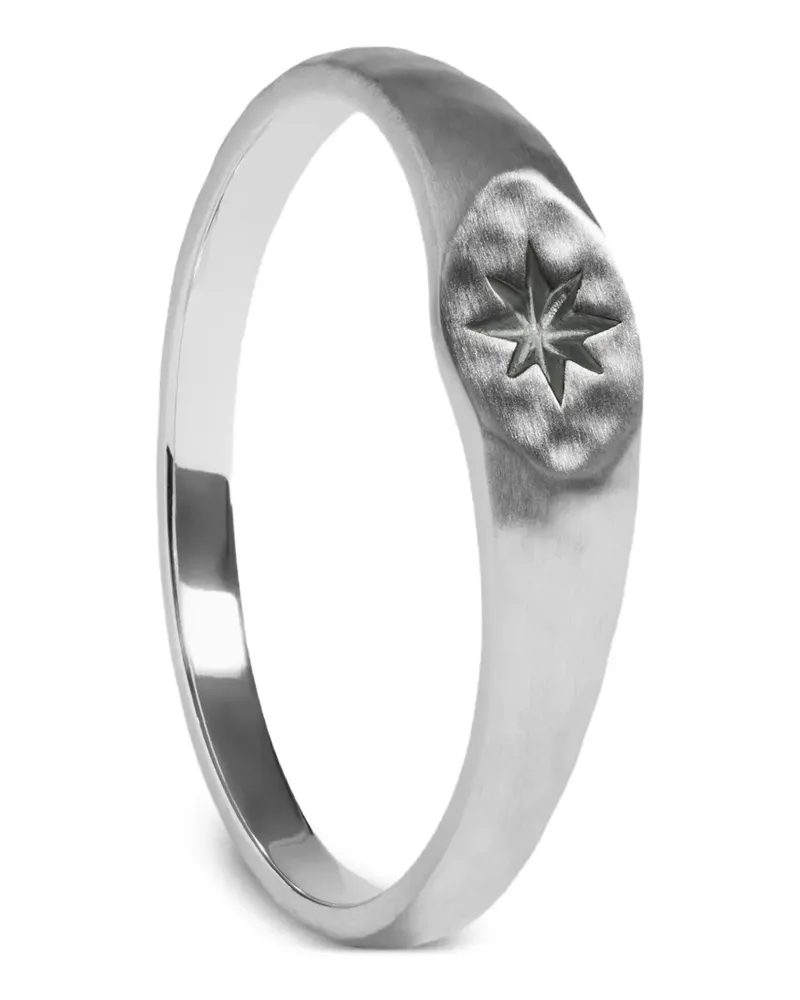 Monica Vinader Siegelring mit Sterngravur - Silber Silber