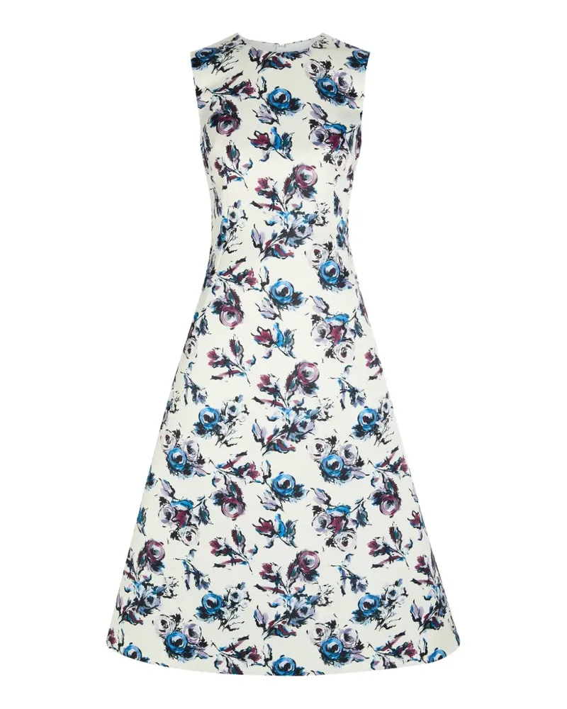 EMILIA WICKSTEAD Rumi floral-print sleeveless midi dress - Weiß Weiß