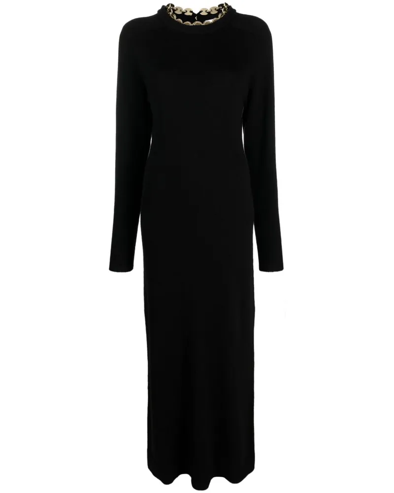 Paco Rabanne Langes Strickkleid - Schwarz Schwarz