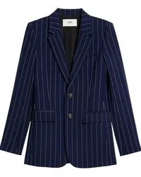 AMI Paris Gestreifter Blazer Blau