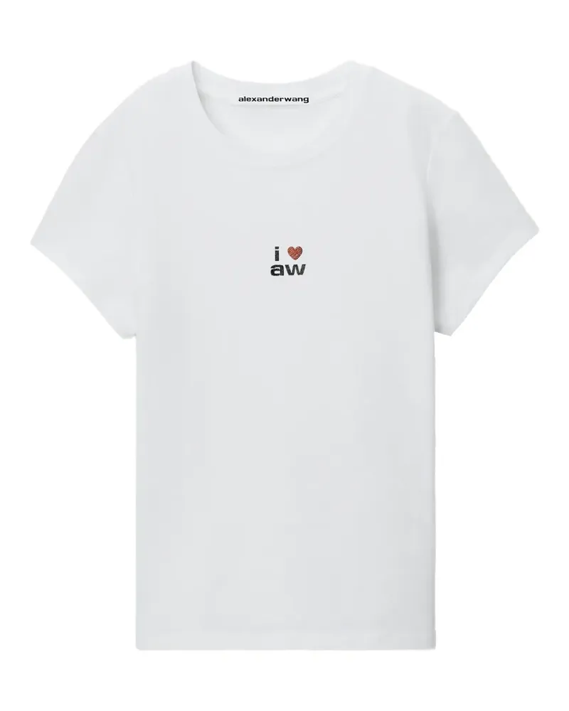 Alexander Wang Schmales SS T-Shirt mit Valentines-Grafik - Weiß Weiß