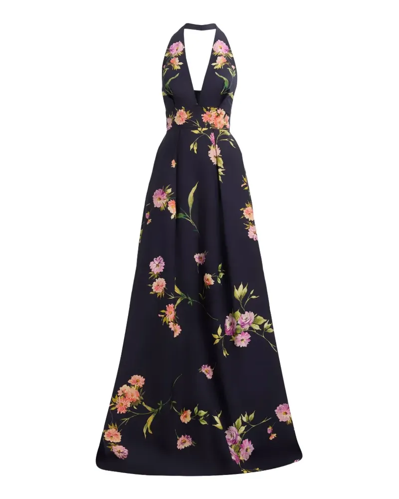 Elie Saab Maxikleid mit Print - Blau Blau