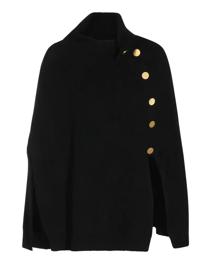 Alberta Ferretti turtleneck cape jumper - Schwarz Schwarz
