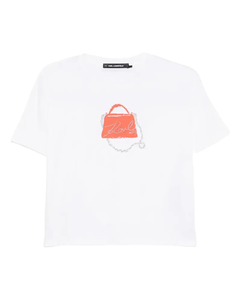 Karl Lagerfeld graphic-print cotton T-shirt - Weiß Weiß