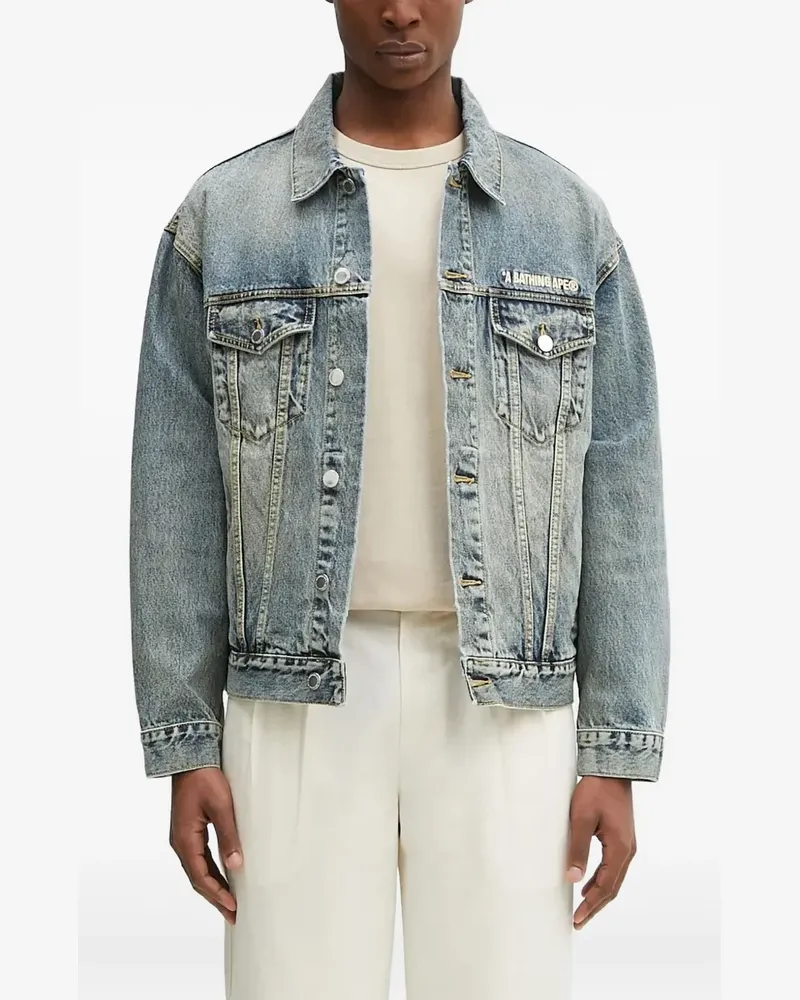 BAPE Jeansjacke mit Logo-Stickerei - Blau Blau