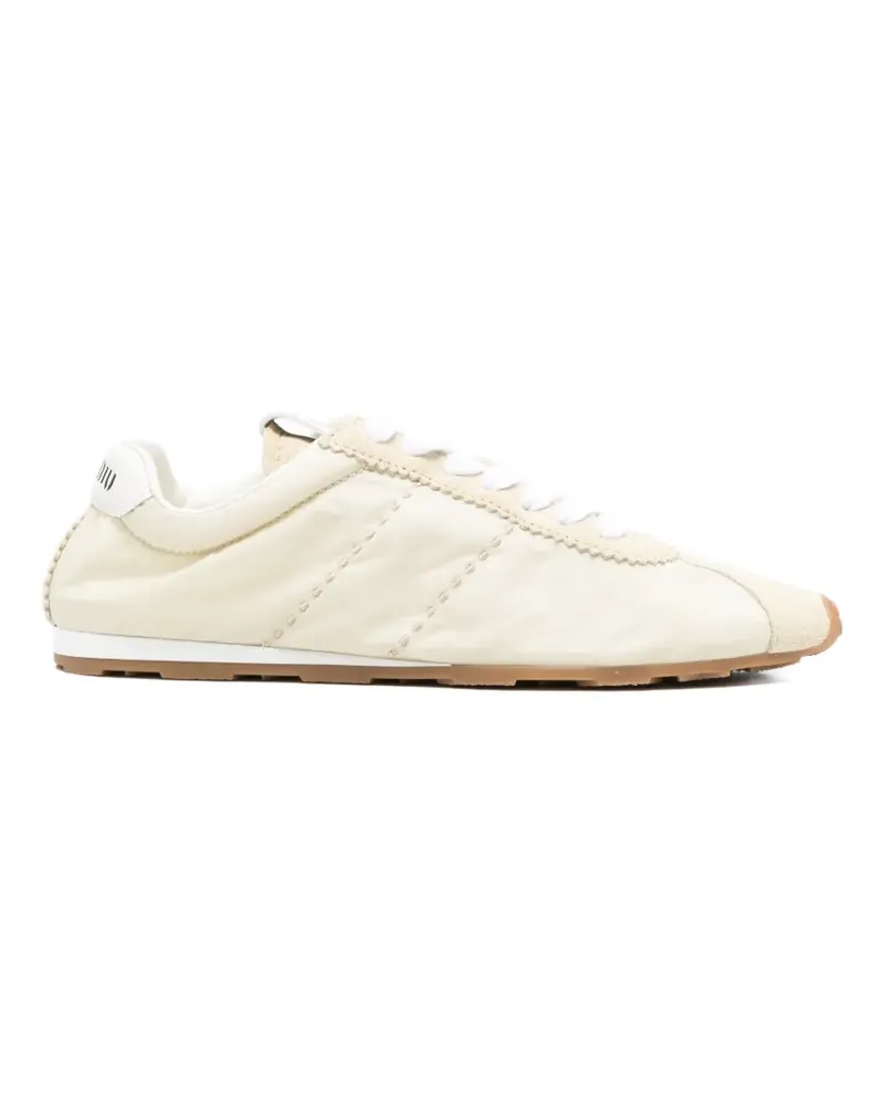 Miu Miu Sneakers mit Ziernähten - Nude Nude