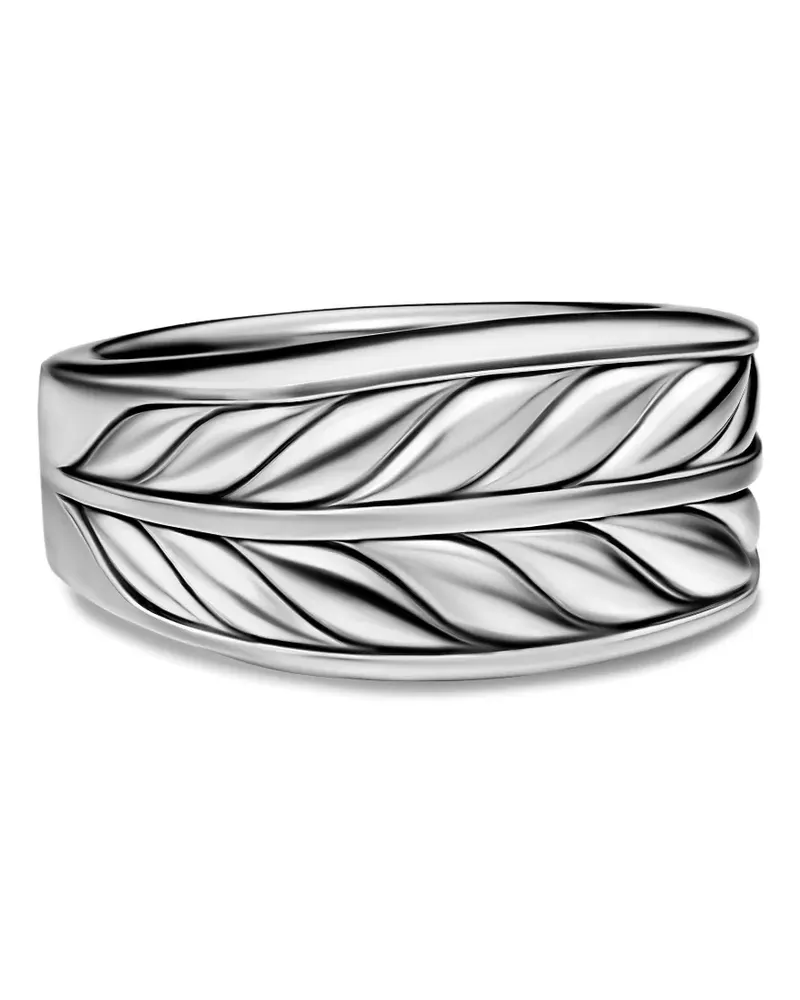 David Yurman Chevron dreiseitiger Siegelring - Silber Silber