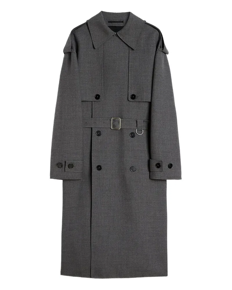 Jil Sander Doppelreihiger Mantel mit Gürtel - Grau Grau