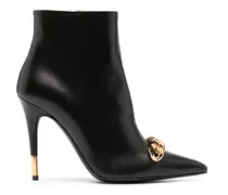 Stiefeletten mit Ketten - Schwarz